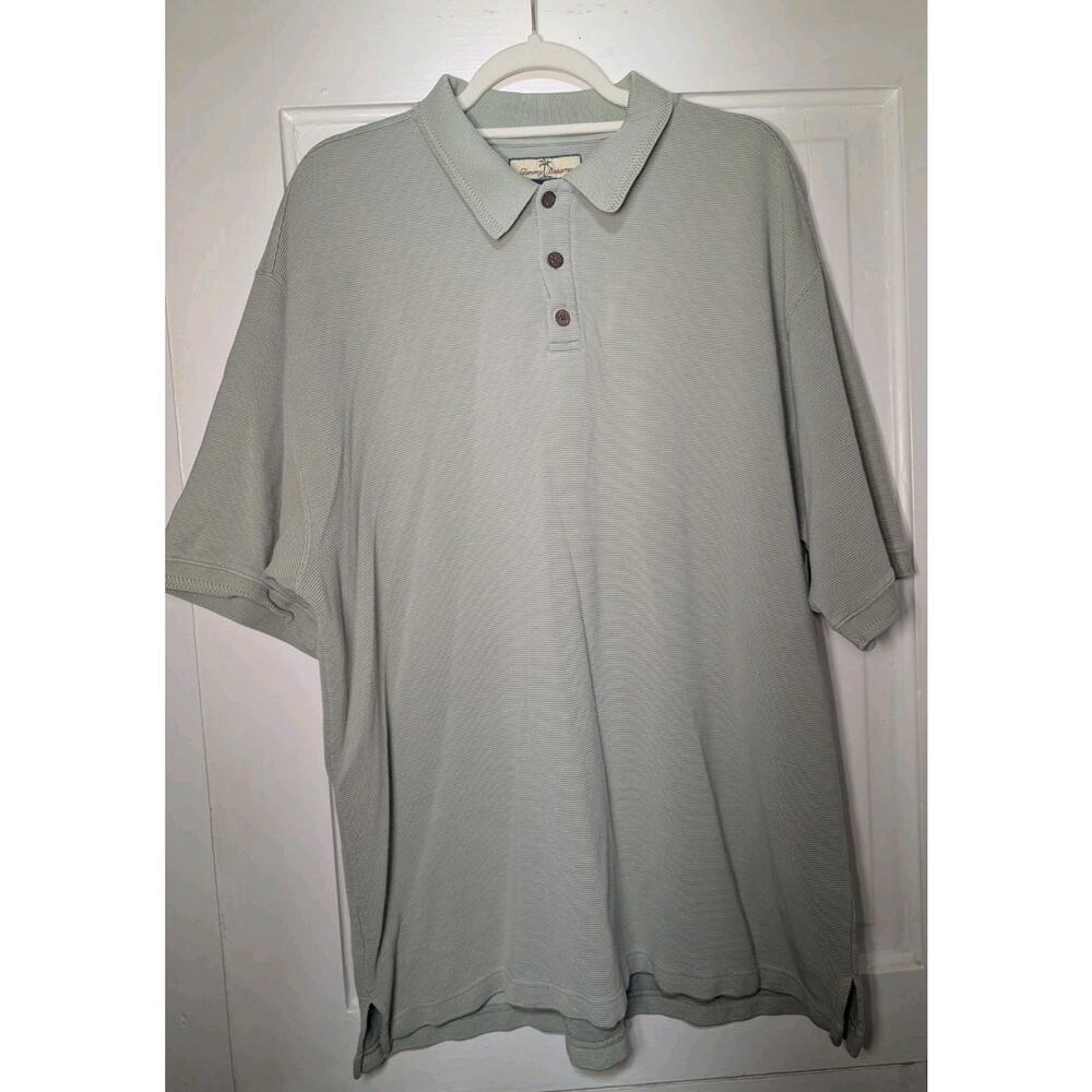 Tommy Bahama Ribbed Honeycone Short Sleeve Polo Shirt Men's Silk Blend XXL(924)